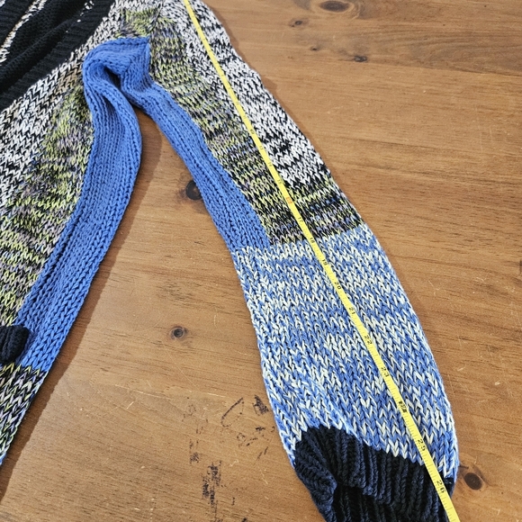Etro Blue Multi Melange Knit Heavy Longline Sweater Cardigan Size 40 / Small EUC - Picture 9 of 9